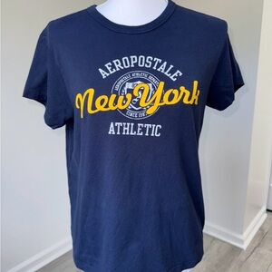 Aeropostale‎ New York Athletic Graphic T-Shirt Tomboy Navy Blue Size Large Y2K